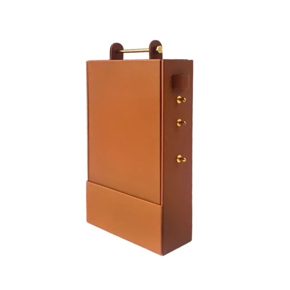 NAPPA DORI RADIO BAG STRUCTURED CROSSBODY SHOULDER BAG Tan - Picture 6 of 11